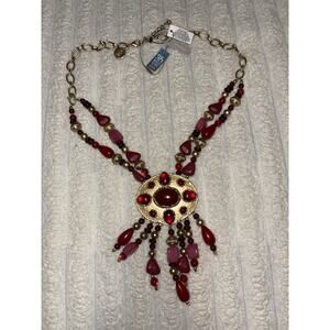 NWT 35th Anniversary Chicos Merlot Statement Pendant Necklace Orig $119